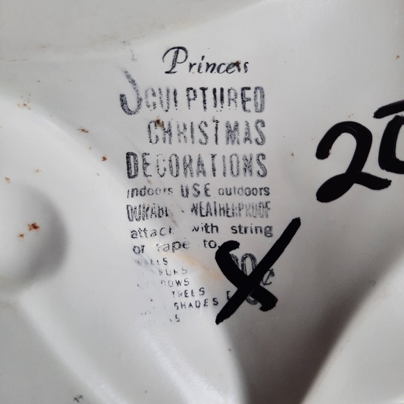 Vintage 60s Princess Sculpted Christmas Decorations red bells plastic wall decor - Picture 8 of 8